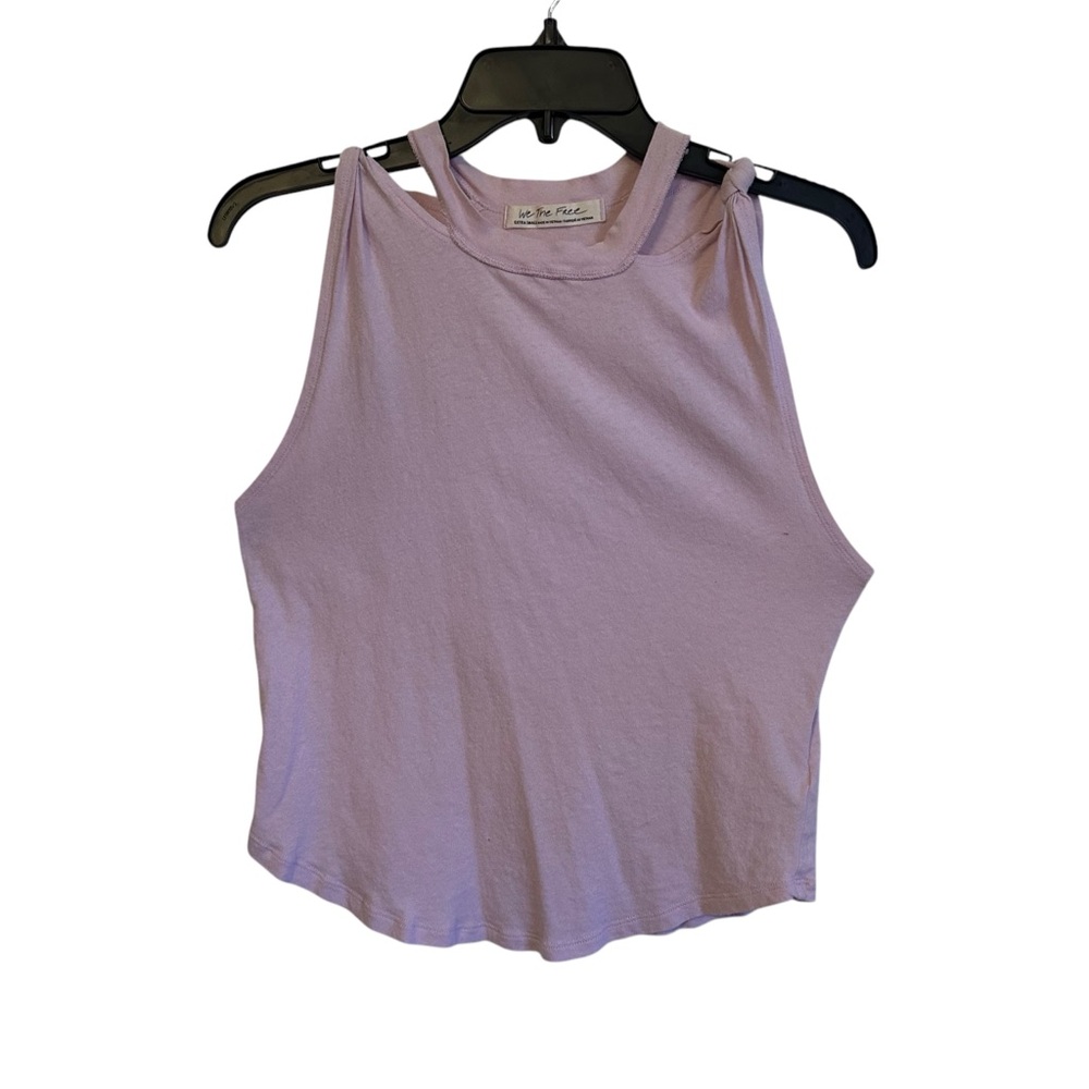 Free People Lavendar Purple Knotted Distressed Sleeveless Tank Top size XS